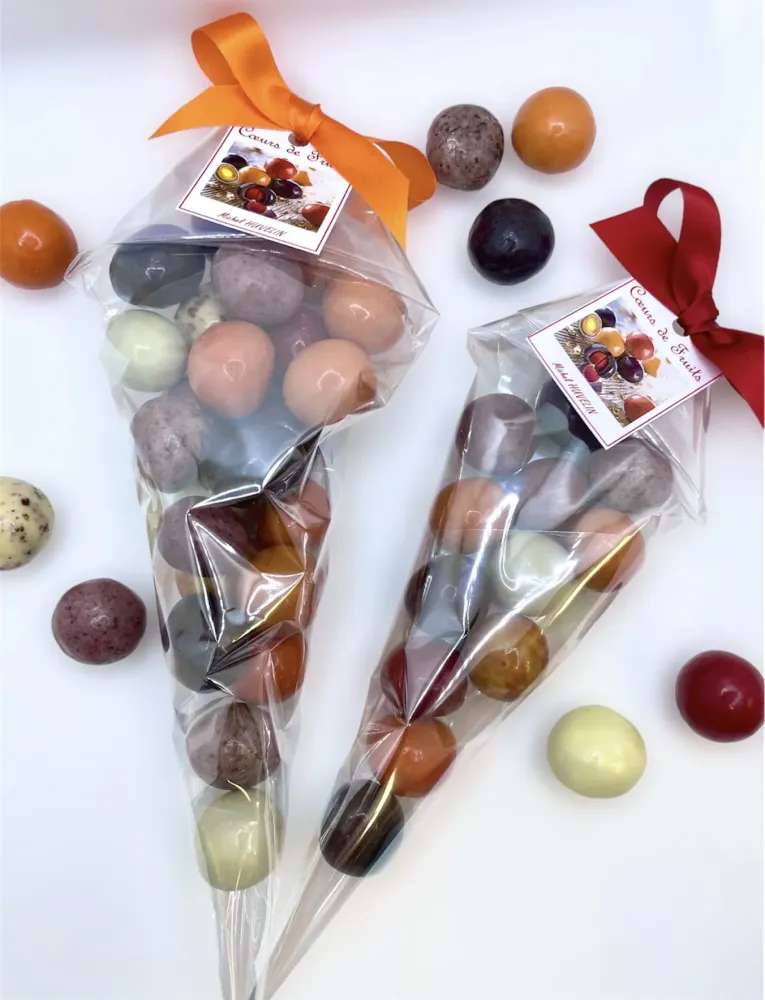 Cœurs de fruits (pâte de fruits, pâte d’amandes, chocolats)